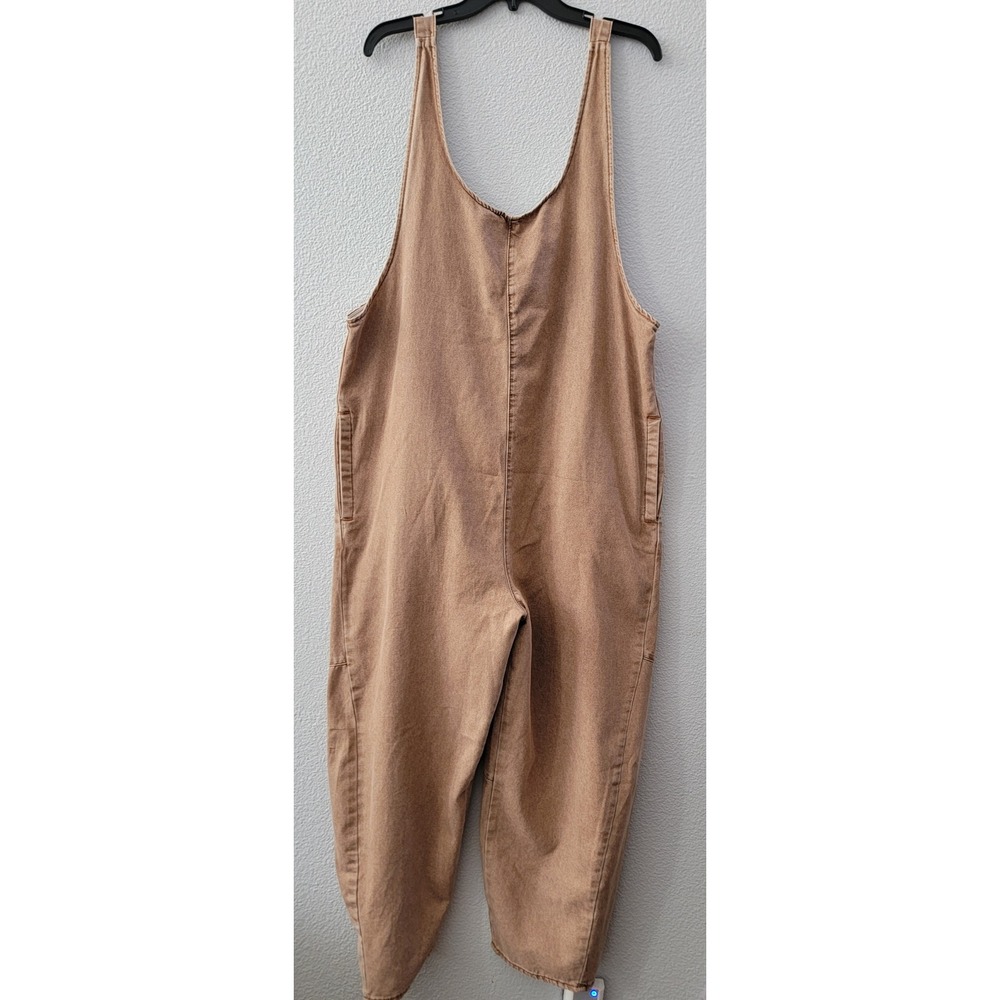 Easel Jumpsuit Barrell Almond Lrg Boho Western Utility Casual Festival Earthy